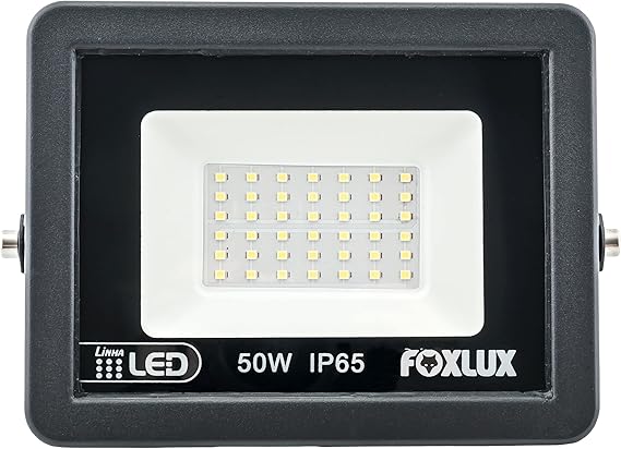 Foxlux Refletor LED 50W 6500K Preto Bivolt