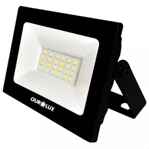 Refletor Led 20w 6500k Holofote Luz Branca Fria Ip65 Ourolux