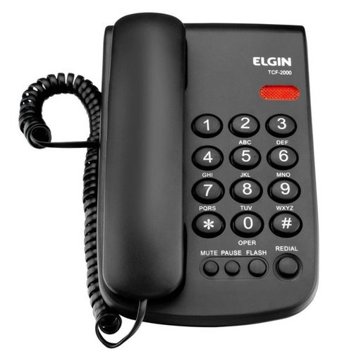 Telefone de Mesa Elgin TCF 2000 Com Fio Cor Preto